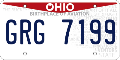 OH license plate GRG7199