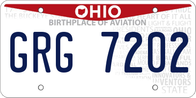 OH license plate GRG7202