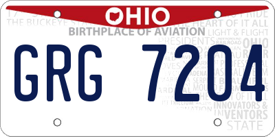 OH license plate GRG7204
