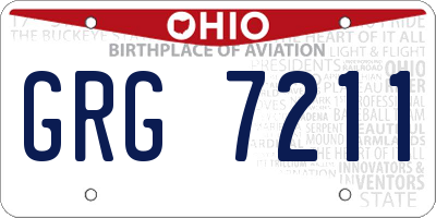 OH license plate GRG7211