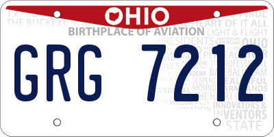 OH license plate GRG7212