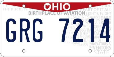 OH license plate GRG7214