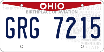 OH license plate GRG7215