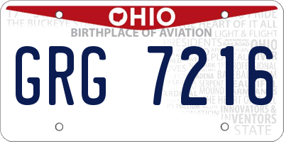 OH license plate GRG7216