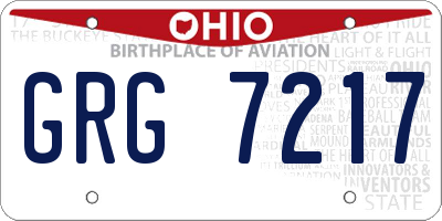 OH license plate GRG7217