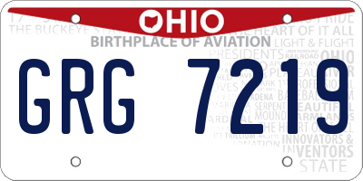 OH license plate GRG7219