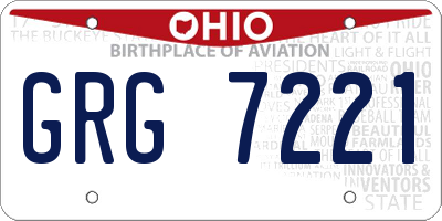 OH license plate GRG7221