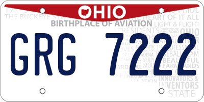 OH license plate GRG7222