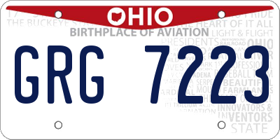 OH license plate GRG7223