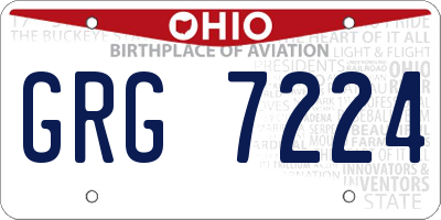OH license plate GRG7224