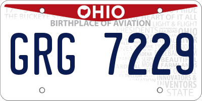 OH license plate GRG7229