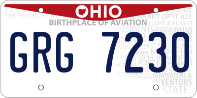 OH license plate GRG7230