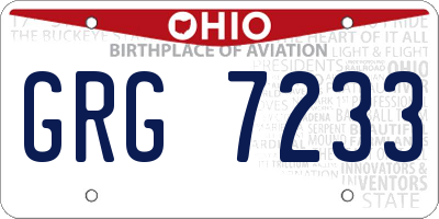 OH license plate GRG7233