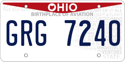 OH license plate GRG7240