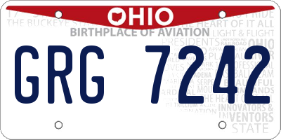 OH license plate GRG7242