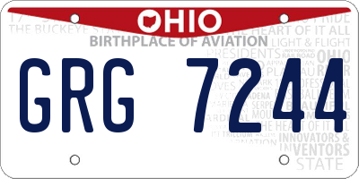 OH license plate GRG7244