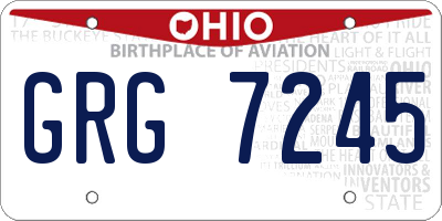OH license plate GRG7245
