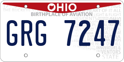 OH license plate GRG7247