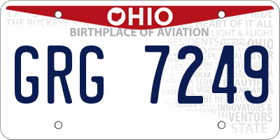 OH license plate GRG7249