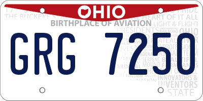 OH license plate GRG7250