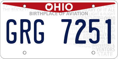 OH license plate GRG7251