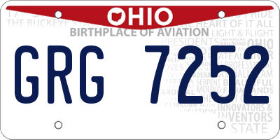OH license plate GRG7252