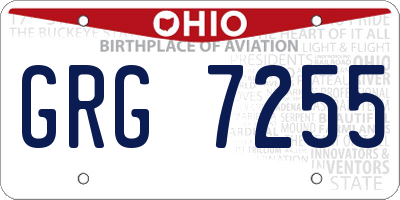 OH license plate GRG7255