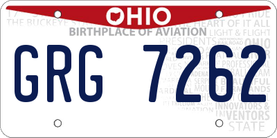 OH license plate GRG7262