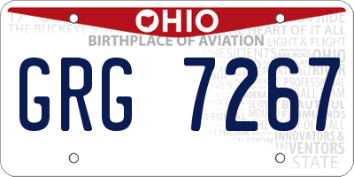 OH license plate GRG7267
