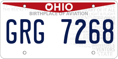 OH license plate GRG7268