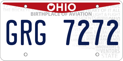 OH license plate GRG7272