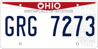 OH license plate GRG7273