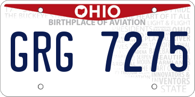 OH license plate GRG7275