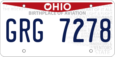 OH license plate GRG7278