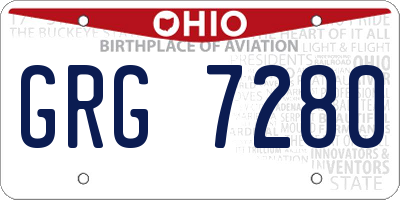 OH license plate GRG7280