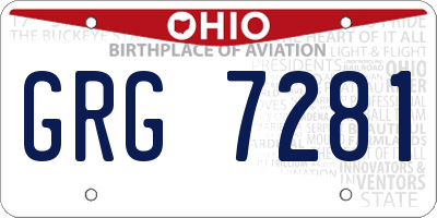 OH license plate GRG7281