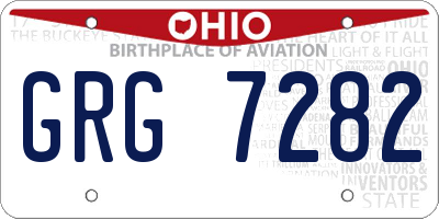 OH license plate GRG7282