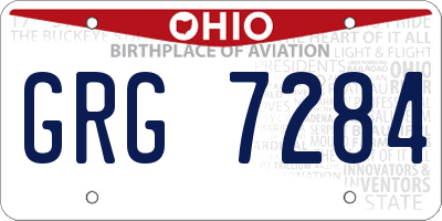 OH license plate GRG7284