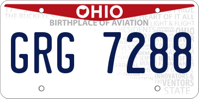 OH license plate GRG7288