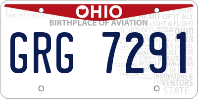 OH license plate GRG7291