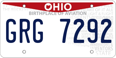 OH license plate GRG7292