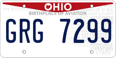 OH license plate GRG7299