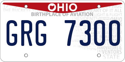 OH license plate GRG7300