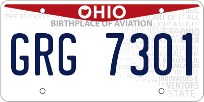 OH license plate GRG7301
