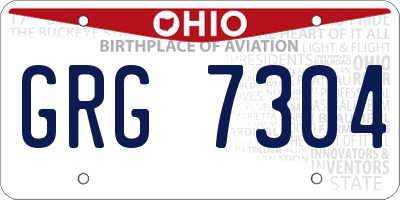 OH license plate GRG7304