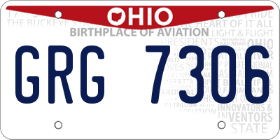 OH license plate GRG7306
