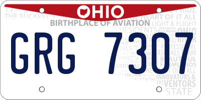 OH license plate GRG7307