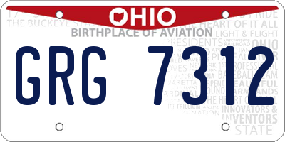 OH license plate GRG7312