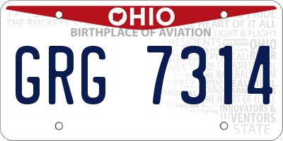 OH license plate GRG7314