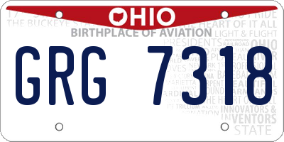 OH license plate GRG7318